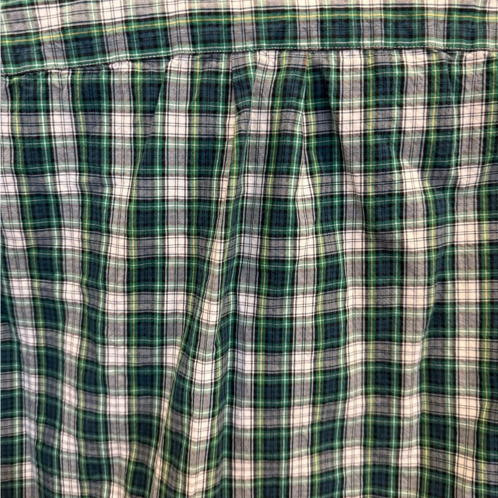 J. Crew Green and White Plaid Casual Shirt